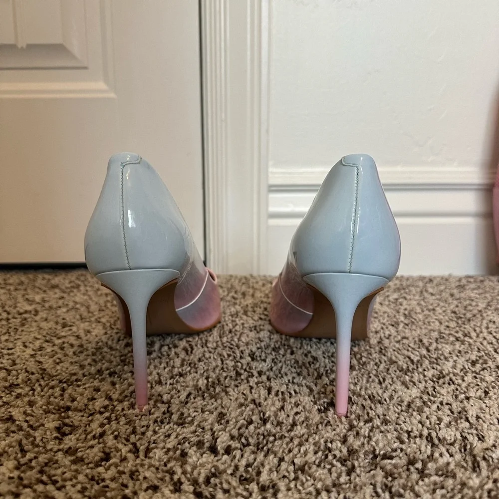 Pink and White Women's Heels - Picture 6 of 7